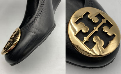 TORY BURCH トリーバーチ レザー ウェッジソール パンプス サイズ7M ブラック 中古 D4