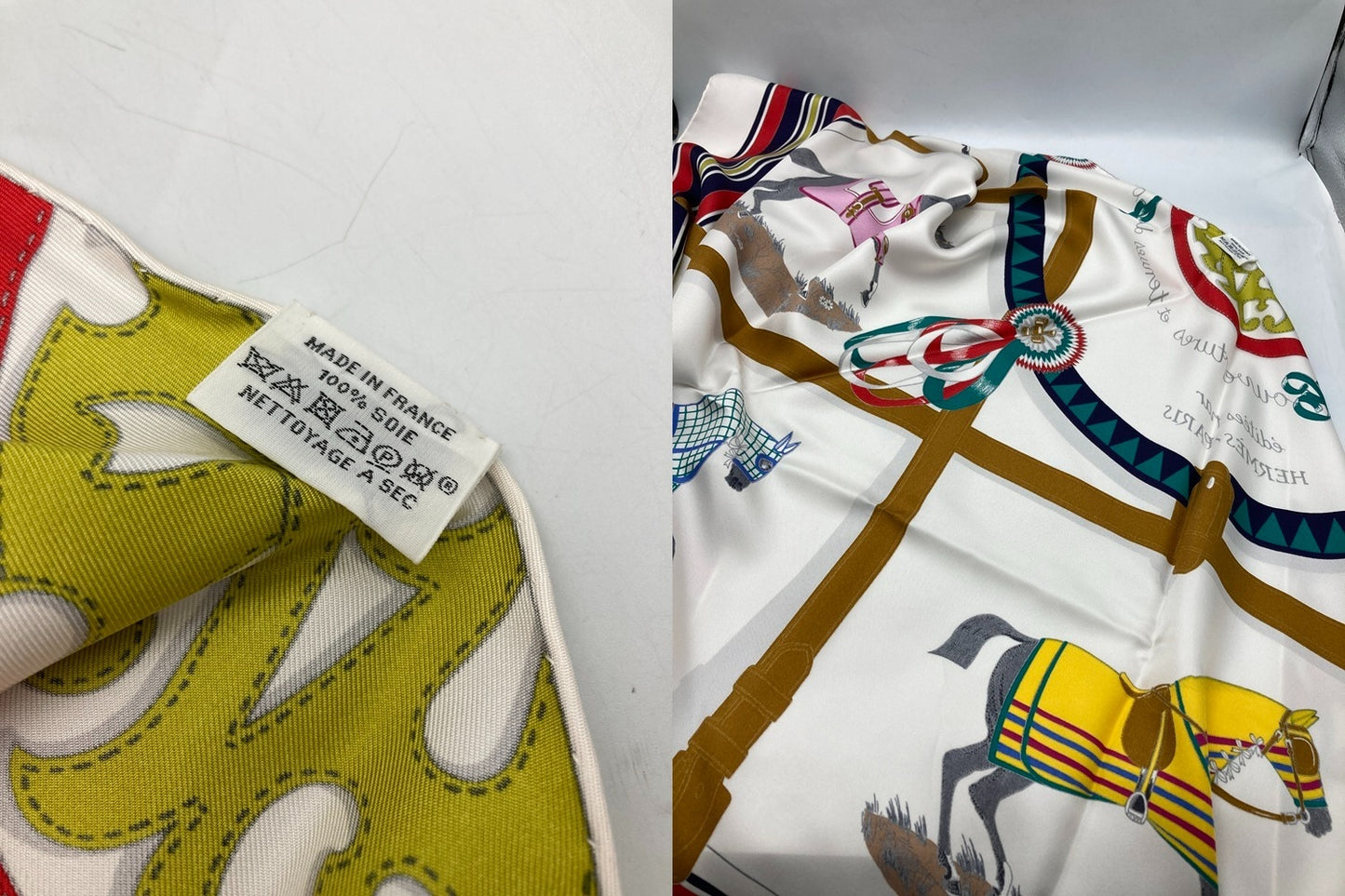 HERMES エルメス トライアングルジェアン Couvertures et tenues de Jour スカーフ 中古 D4