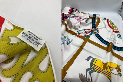 HERMES エルメス トライアングルジェアン Couvertures et tenues de Jour スカーフ 中古 D4