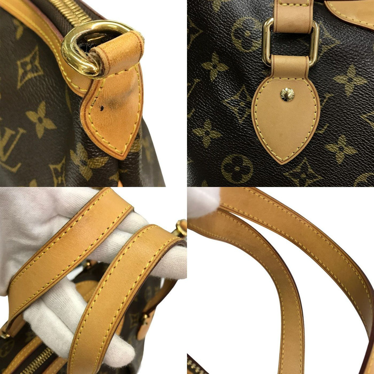 LOUIS VUITTON ルイヴィトン モノグラム パレルモPM ハンドバッグ レディース 2way トート プリーツ A4収納 ブラウン M40145 中古 T1
