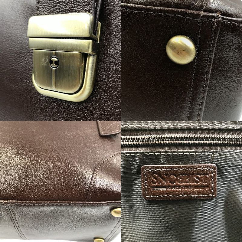 SNOBBIST スノビスト ドクターバッグ メンズ 3way リュック ショルダーバッグ ダークブラウン 中古 T1