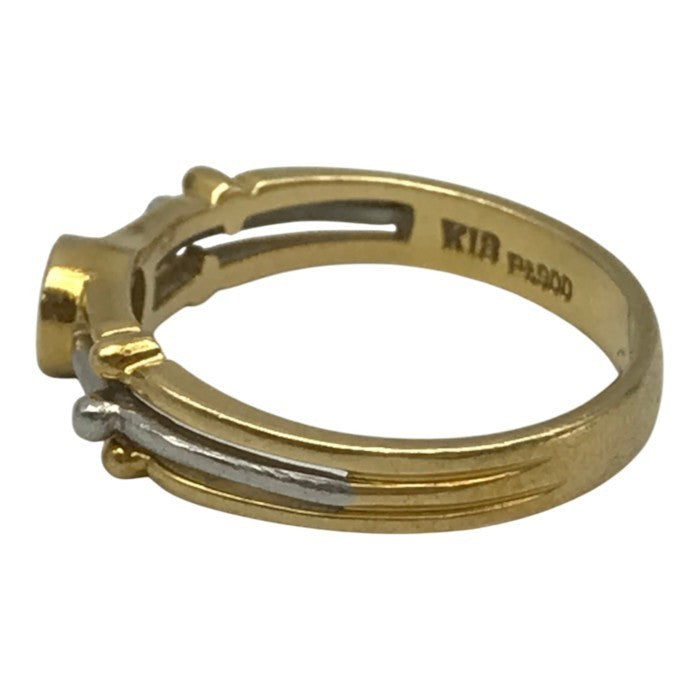 K18/Pt900 ダイヤモンド0.10ct リング レディース コンビ イエローゴールド 10号 中古 T1