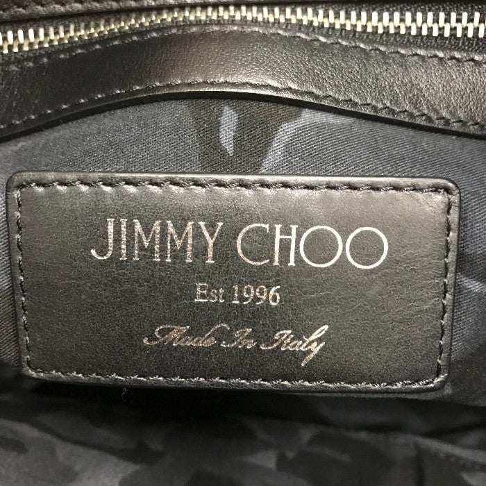 JIMMY CHOO ジミーチュウ DEREK クラッチバッグ ユニセックス デレク レザー セカンドバッグ スター星柄 エンボススタッズ ブラック 中古 T1