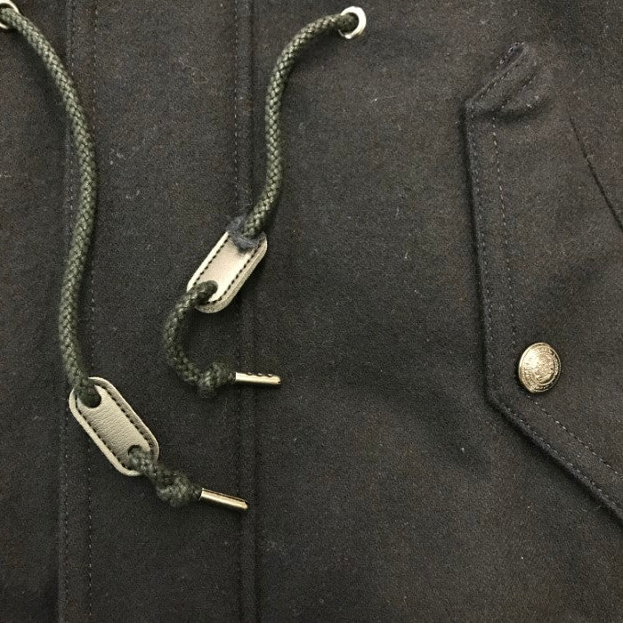 BURBERRY バーバリー ブラックレーベル ウールコート メンズ 冬 BLACK LABEL フード取り外し可 ブラック Mサイズ D1F30-628-28 中古 T1