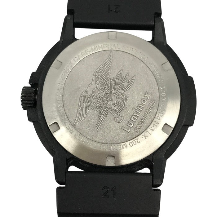 LUMINOX Original Navy Seal 3000 EVO Series 腕時計 メンズ アナログ クォーツ ラバーバンド 発光インデックス ネイビーシールズ ミリタリー ブラック 中古 T1
