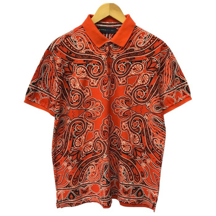 ETRO エトロ ポロシャツ メンズ 夏 半袖 コットン ペイズリー柄 レッド 2XLサイズ 141-11513-4049 中古 T1