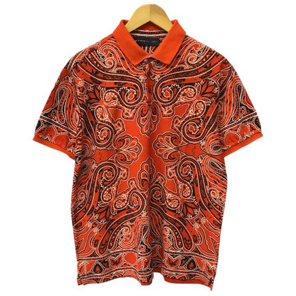 ETRO エトロ ポロシャツ メンズ 夏 半袖 コットン ペイズリー柄 レッド 2XLサイズ 141-11513-4049 中古 T1