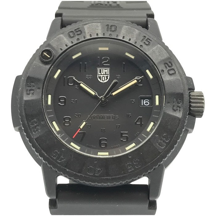 LUMINOX Original Navy Seal 3000 EVO Series 腕時計 メンズ アナログ クォーツ ラバーバンド 発光インデックス ネイビーシールズ ミリタリー ブラック 中古 T1