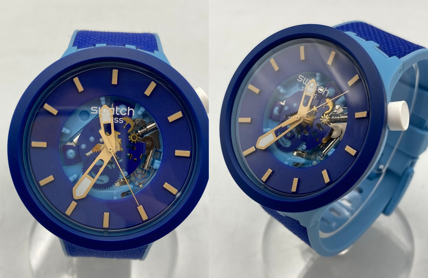 SWATCH スウォッチ BOUNCING BLUE バウンシングブルー BIG BOLD 腕時計 SB05N105 中古 D4
