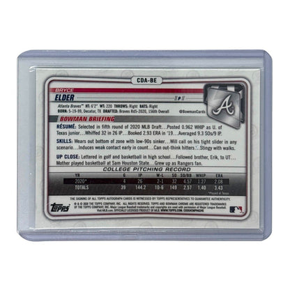 TOPPS MLBカード BOWMAN CHROME 1ST BRYCE ELDER ATLANTA BRAVES /71 #CDA-BE 中古 IT1