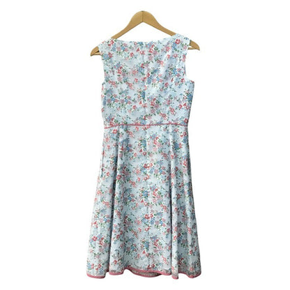 TOCCA トッカ ANNABELLA ワンピース レディース レーヨン ノースリーブ オーガンジー ご家庭で水洗い可 サックスブルー サイズ2 OPTONS0040 中古 T1
