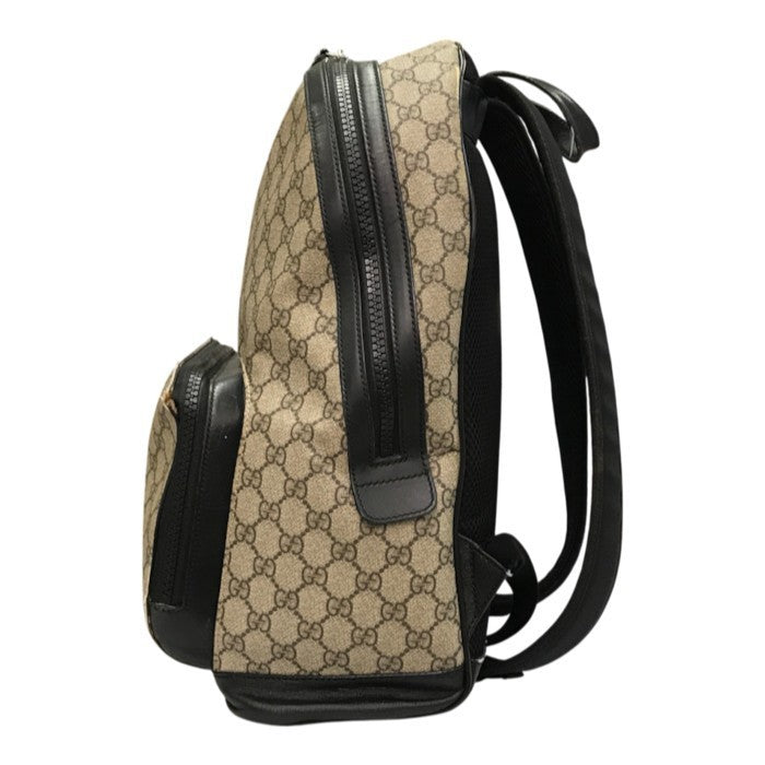 GUCCI グッチ GGスプリーム バックパック ユニセックス PVC レザー リュックサック A4収納 デイパック ベージュ 406370 中古 T1
