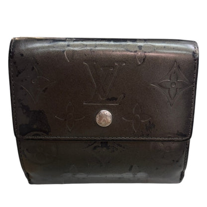 ルイヴィトン LOUIS VUITTON モノグラムマット ポルトモネビエカルトクレディ M65115 二つ折り 財布 コンパクト ミニ グレー メンズ レディース 中古 W４