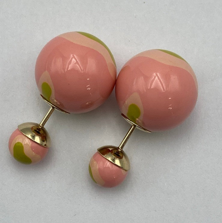 Dior ディオール トライバル ボール スタッドピアス 中古 D4