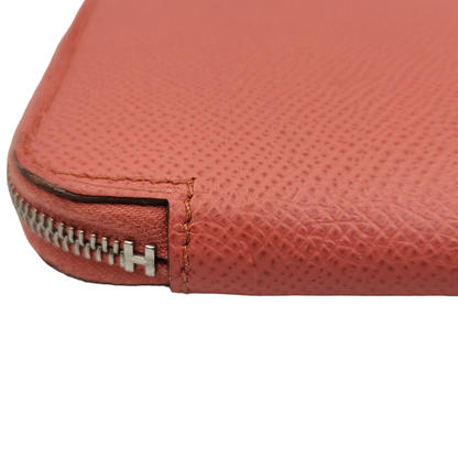 HERMES エルメス アザップロングシルクイン エプソン 長財布 レディース ラウンドジップ フラミンゴ ファスナー 中古 T1