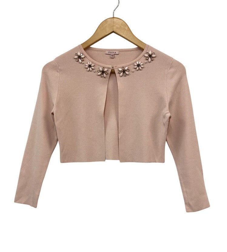 TOCCA トッカ ビジュー付 ボレロ カーディガン サイズXS ピンク 中古 D4