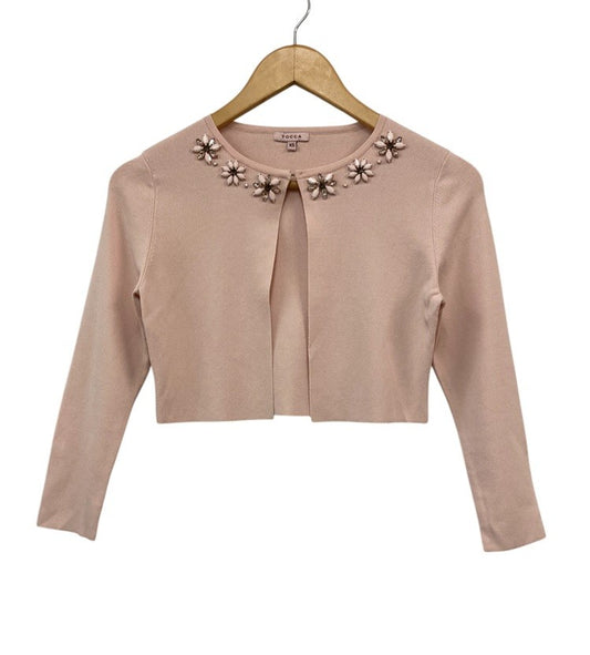 TOCCA トッカ ビジュー付 ボレロ カーディガン サイズXS ピンク 中古 D4