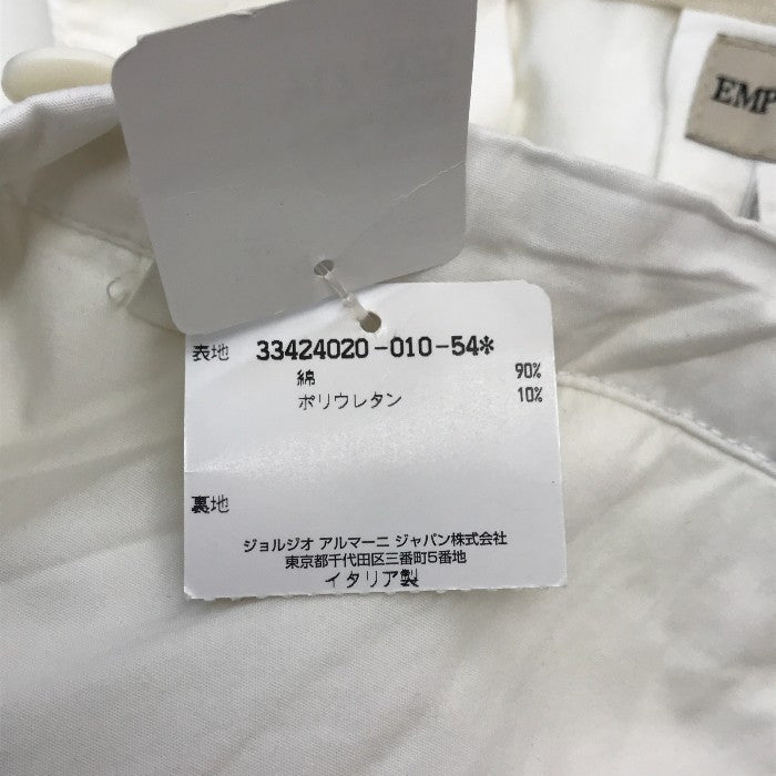 EMPORIO ARMANI エンポリオアルマーニ パンツ メンズ 春夏 コットン 無地 ストレート ホワイト 54サイズ 中古 T1
