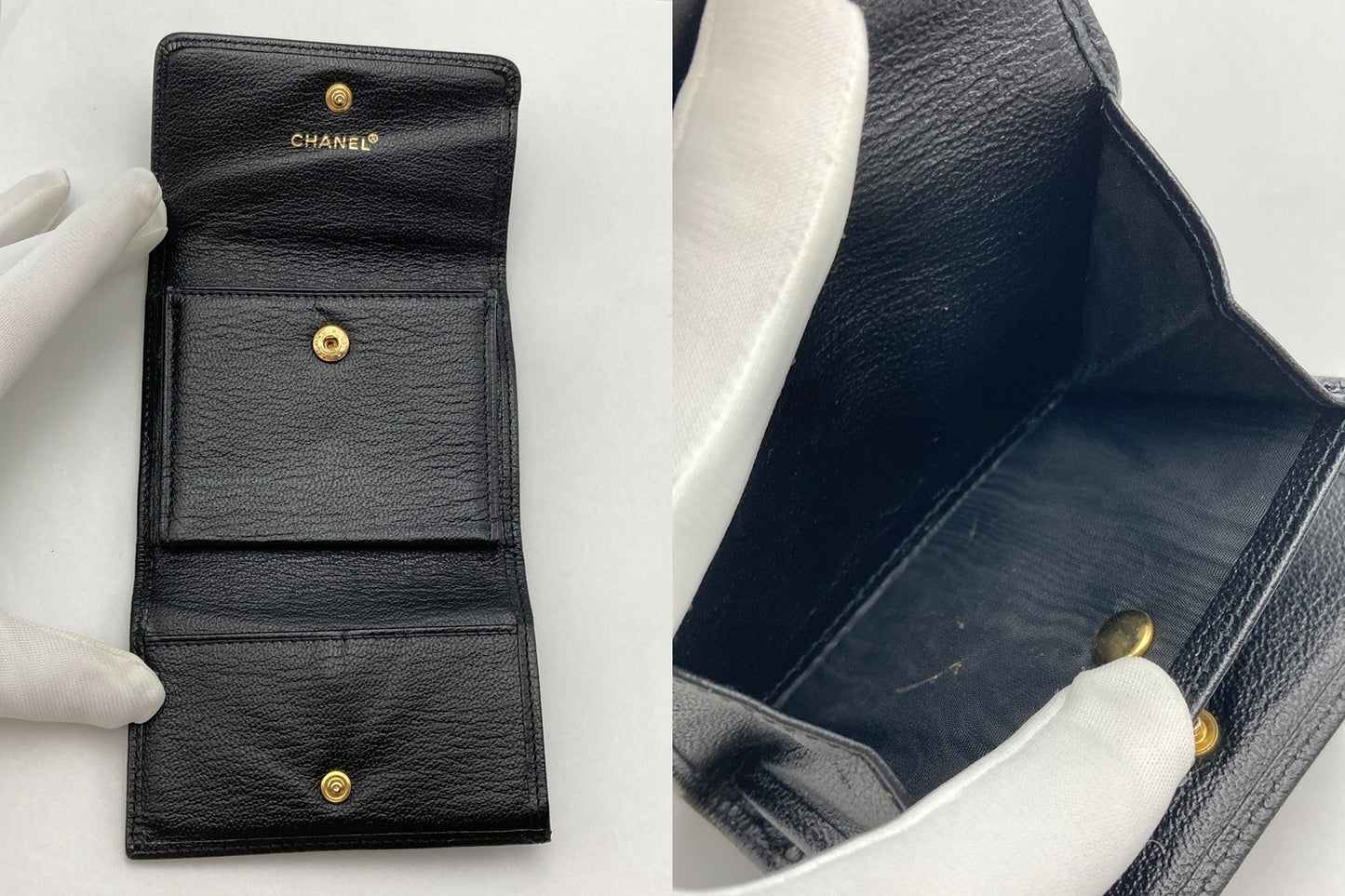 CHANEL シャネル レザー 3つ折り財布 中古 D4