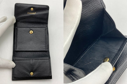 CHANEL シャネル レザー 3つ折り財布 中古 D4