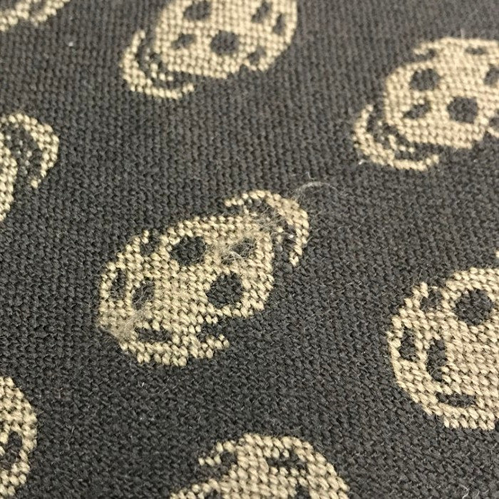 ALEXANDER MCQUEEN アレキサンダーマックイーン マフラー メンズ ウール スカル柄 ストール フリンジ ブラック/グレー 中古 T1