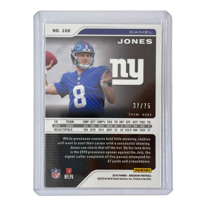 PANINI NFLカード OBSIDIAN DANIEL JONES GIANTS 37/75 #102 中古 IT1