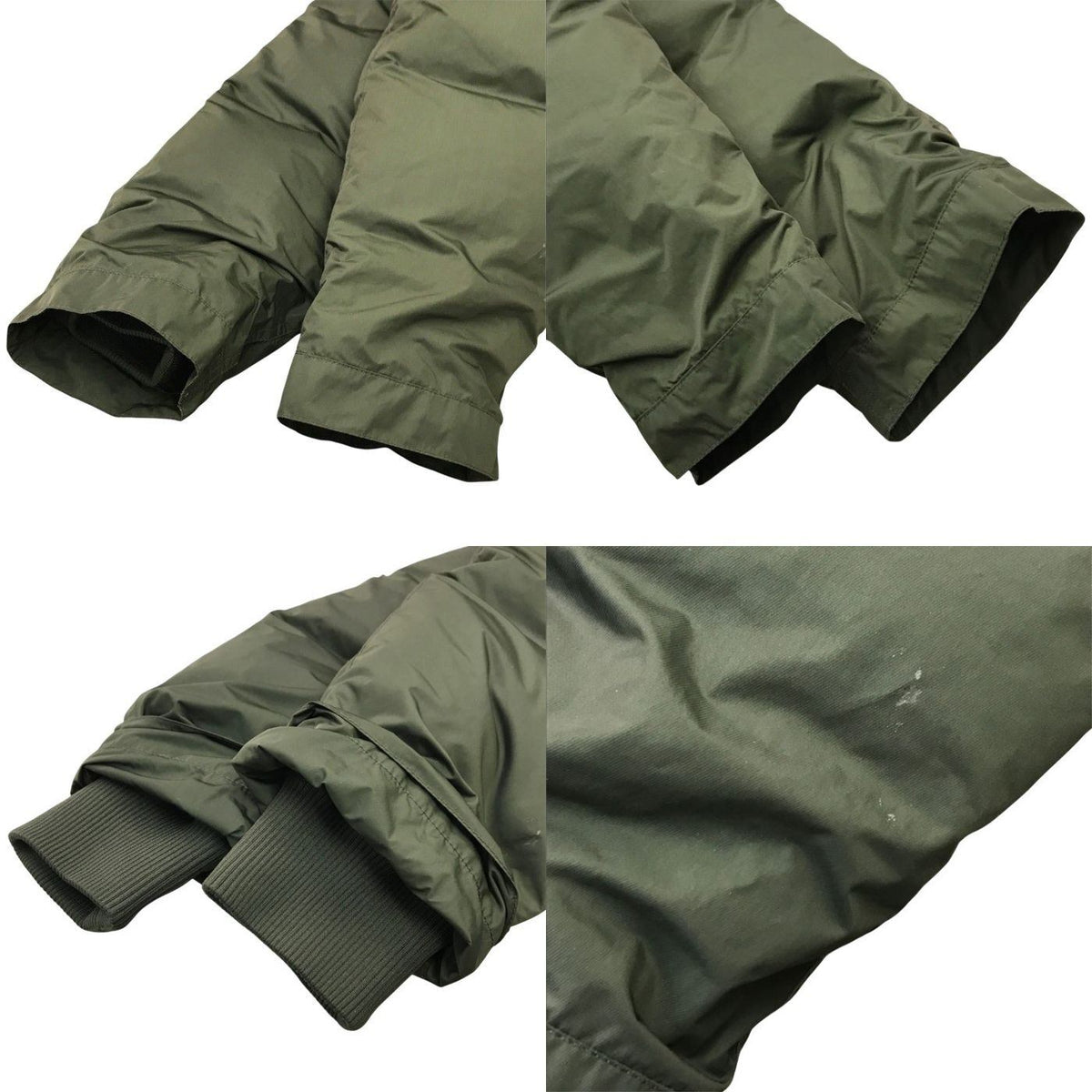 FRED PERRY フレッドペリー ダウンジャケット メンズ ミリタリー コート N-3B フード ファー Mサイズ カーキグリーン J4237 中古 T1