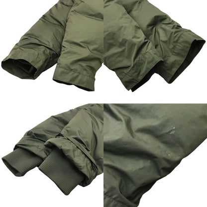FRED PERRY フレッドペリー ダウンジャケット メンズ ミリタリー コート N-3B フード ファー Mサイズ カーキグリーン J4237 中古 T1