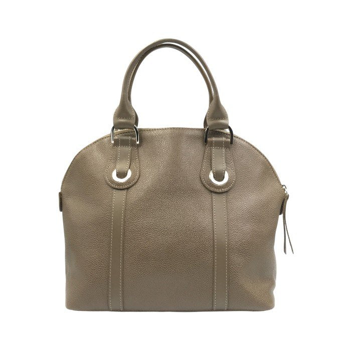 LONGCHAMP ロンシャン ハンドバッグ レディース レザー シンプル アーチ型 ジップ ブラウン 中古 T1