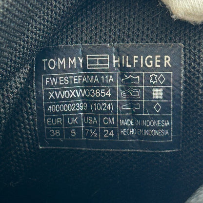 TOMMY HILFIGER トミーヒルフィガー スニーカー ブラック 24cm 靴 シューズ レディース おしゃれ 中古 W1