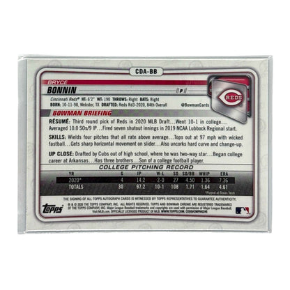 TOPPS MLBカード BOWMAN CHROME 1ST BRYCE BONNIN CINCINNATI REDS /150 #CDA-BB 中古 IT1