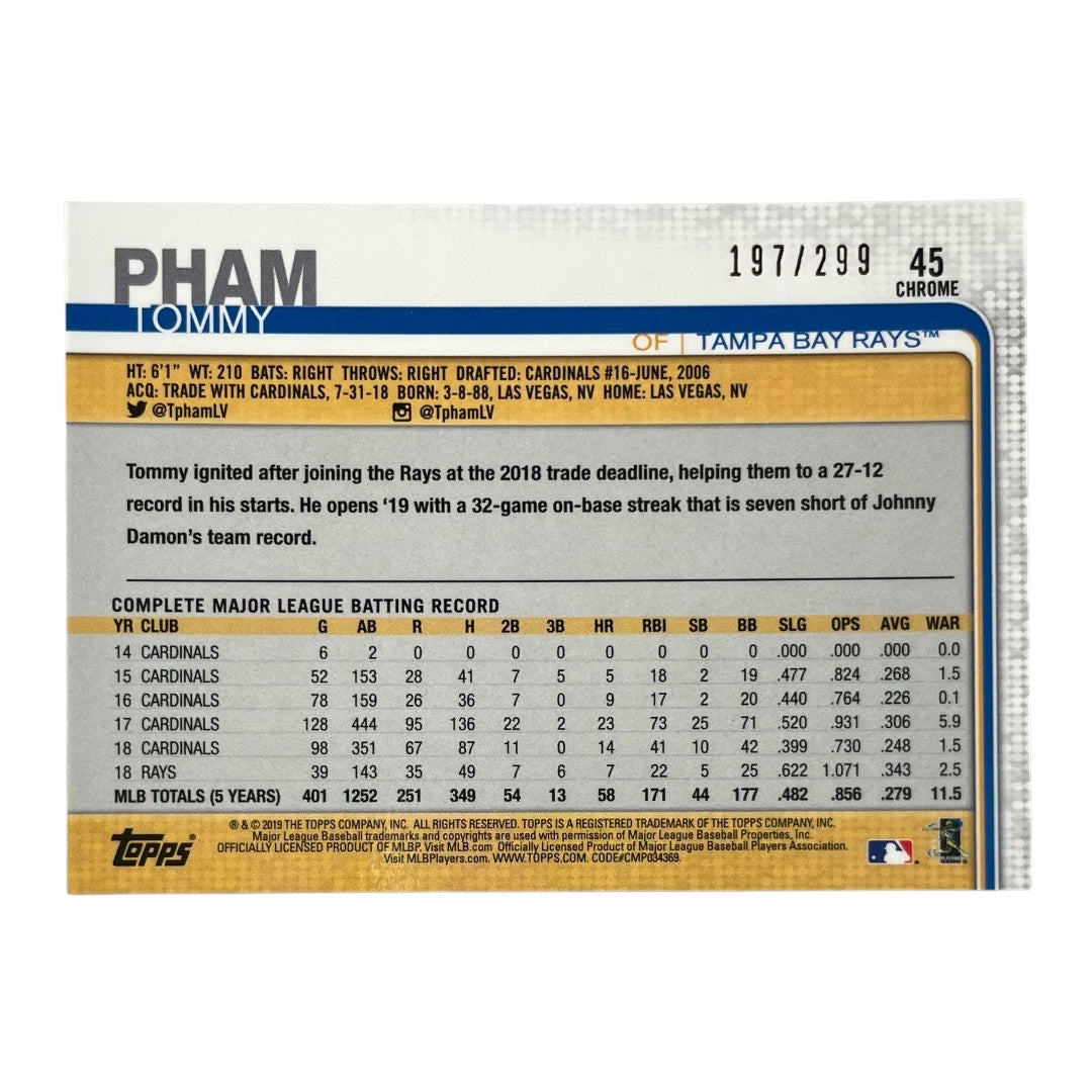 TOPPS MLBカード CHROME TOMMY PHAM TAMPA BAY RAYS /299 #45 中古 IT2