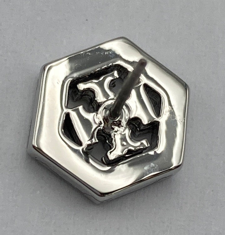TORY BURCH トリーバーチ ヘキサゴン ロゴ スタッドピアス 中古 D4