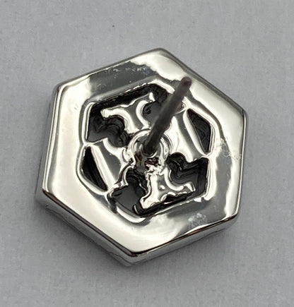 TORY BURCH トリーバーチ ヘキサゴン ロゴ スタッドピアス 中古 D4