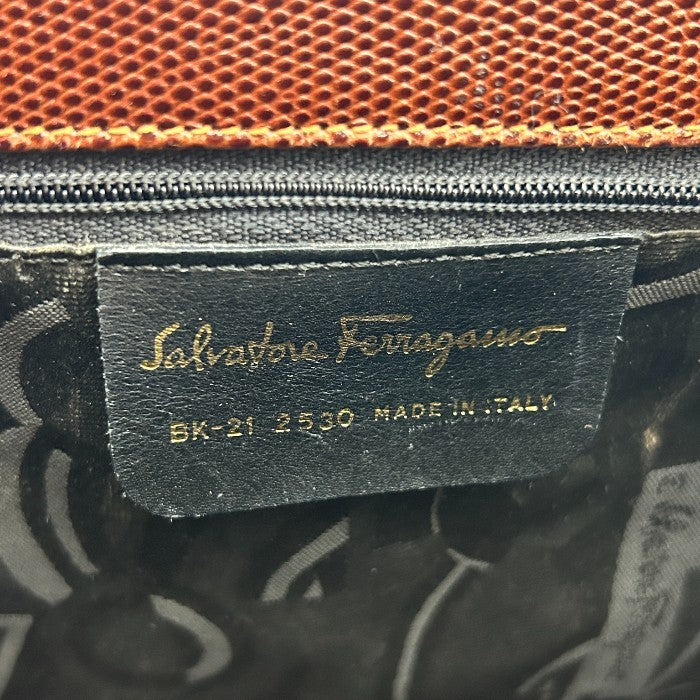 Salvatore Ferragamo サルヴァトーレ フェラガモ レザー トートバッグ 本革 ブランド レディース 鞄 ブラウン A4 通勤 お出かけ 中古 W４