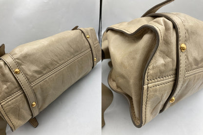 miumiu ミュウミュウ サイドリボン レザー トートバッグ レディース 中古 D4