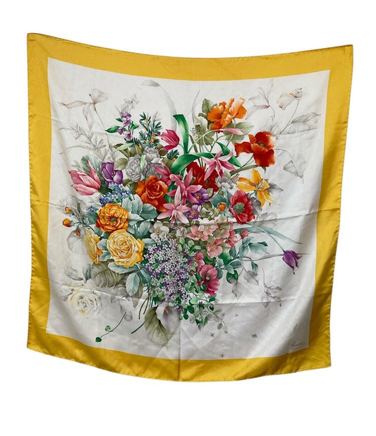 GUCCI グッチ スカーフ シルク100％ フローラ 花柄 中古 D4