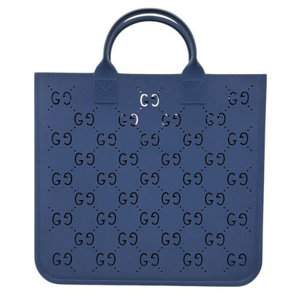 GUCCI グッチ チルドレンズ トートバッグ ラバー ネイビー 鞄 ブランド 総柄 手提げ 中古 W４