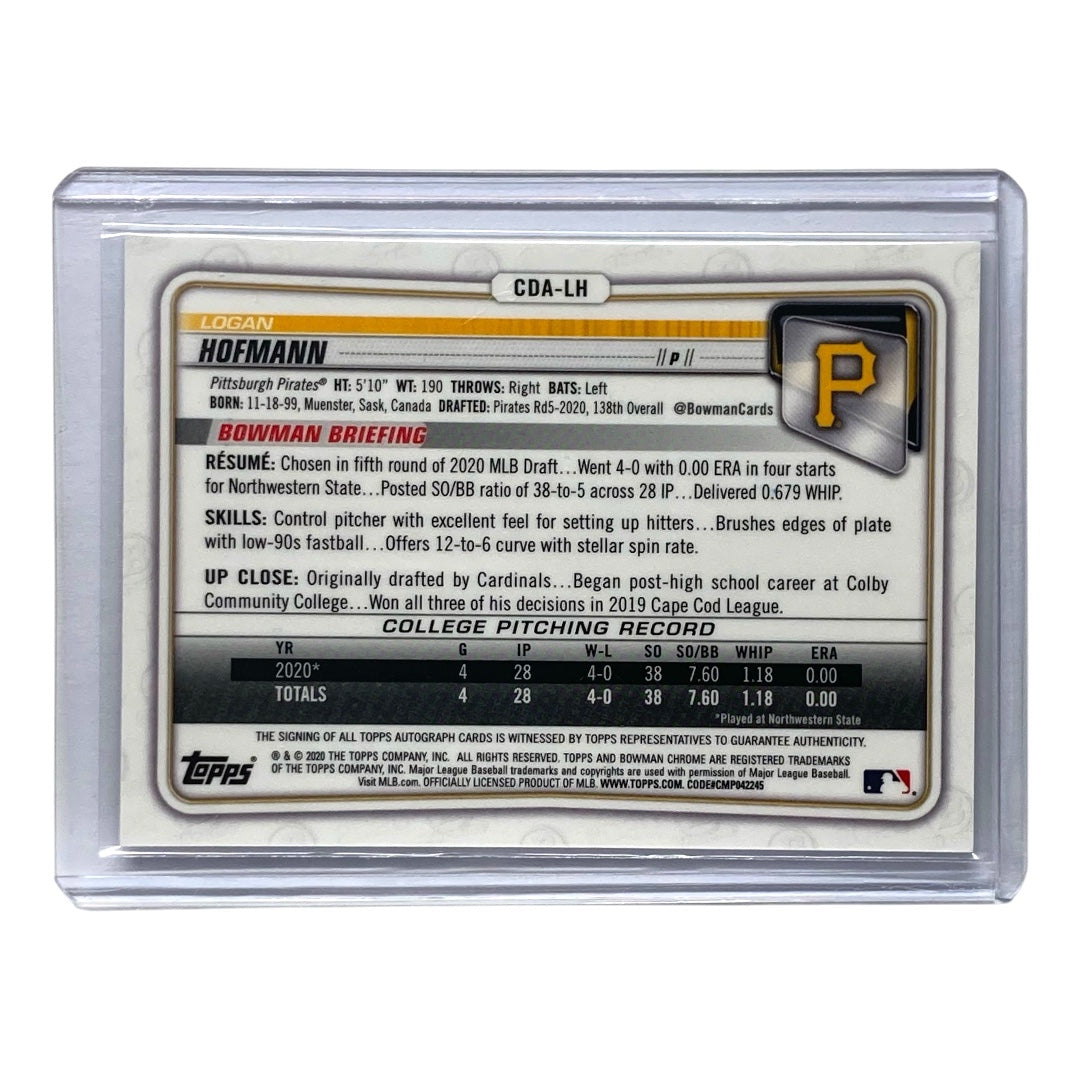 TOPPS MLBカード BOWMAN CHROME LOGAN HOFMANN PIRATES 04/71 #CDA-LH 中古 IT2