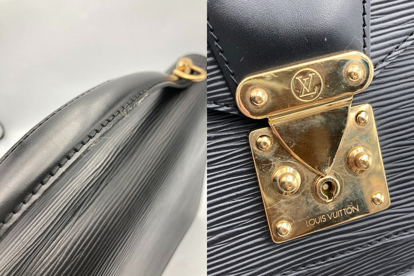 LOUIS VUITTON ルイヴィトン エピ モンソー セカンドバッグ 2way ショルダー ノワール/ブラック M52122 中古 D4
