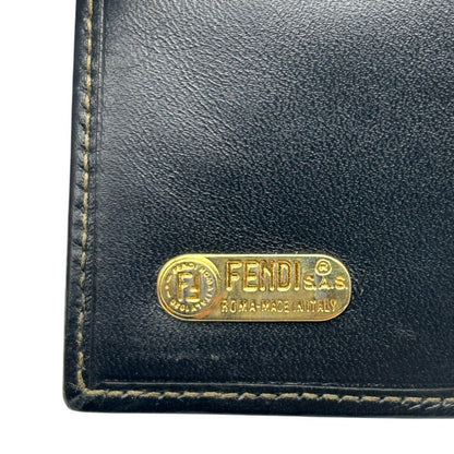 FENDI フェンディ ぺカン 三つ折り 財布 ガマ口 レディース コンパクト レザー 中古 W４