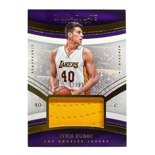 PANINI NBAカード IMMACULATE COLLECTION IVICA ZUBAC LOS ANGELES LAKERS /99 #RM-IVZ 中古 IT2