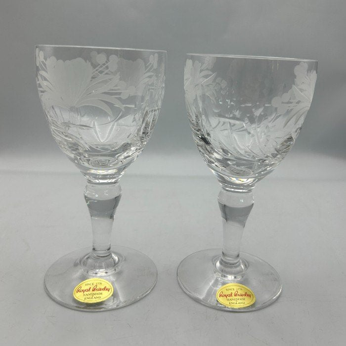 Royal Brierley ロイヤルブライアリー ワイングラス ペア 洋食器 クリスタル 酒器 中古 W４