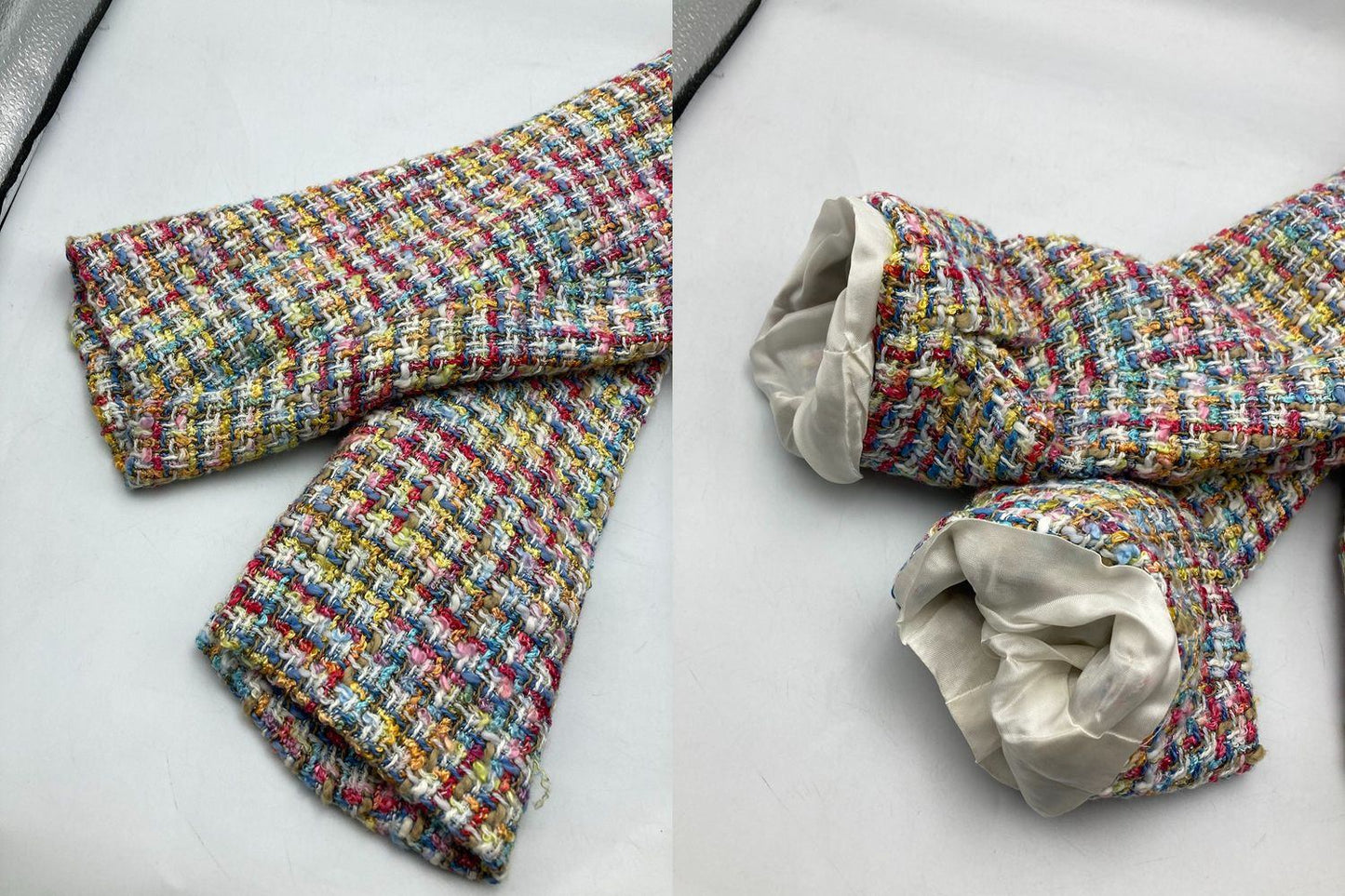 agnes b アニエスべー ノーカラー ツイードジャケット サイズ2 フランス製 中古 D4