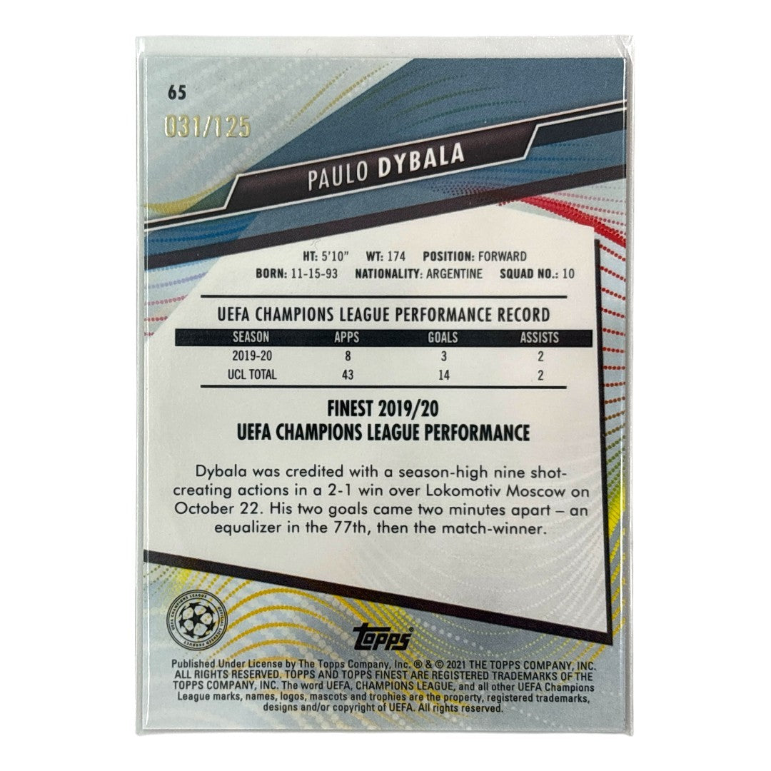TOPPS サッカーカード FINEST PAULO DYBALA JUVENTUS 031/125 #65 中古 IT1