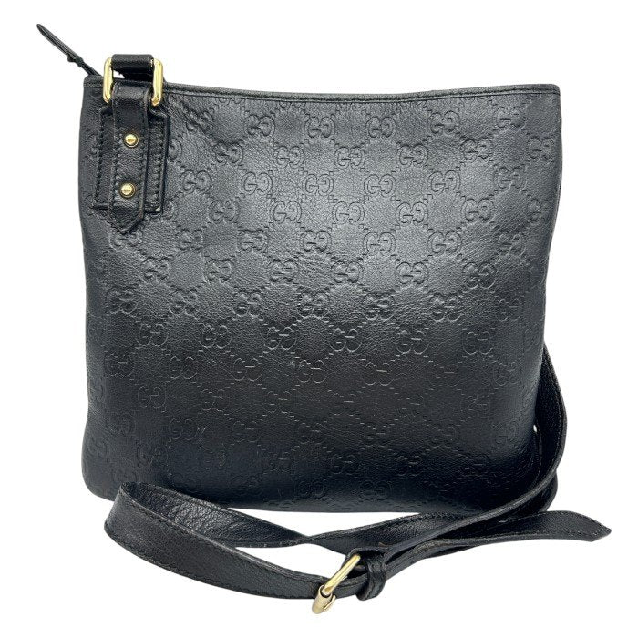 GUCCI グッチ シマ ショルダーバッグ ブラック 239347 ブランド バッグ レディース 肩掛け 斜め掛け 本革 レザー 中古 W４