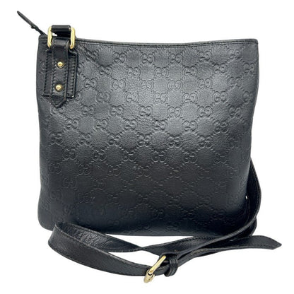 GUCCI グッチ シマ ショルダーバッグ ブラック 239347 ブランド バッグ レディース 肩掛け 斜め掛け 本革 レザー 中古 W４