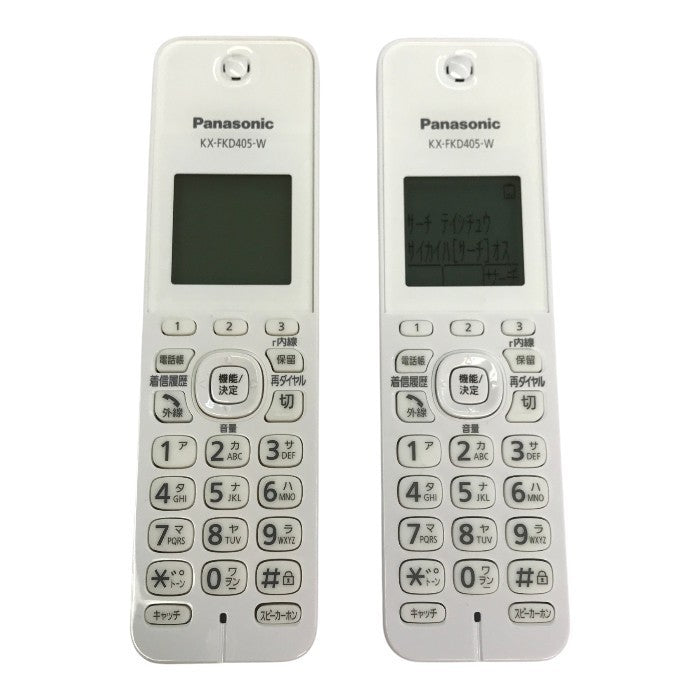 Panasonic パナソニック デジタルコードレス 電話機 子機2台セット ホワイト 迷惑電話対策 シニアモデル VE-GE19DL-W 中古 T1