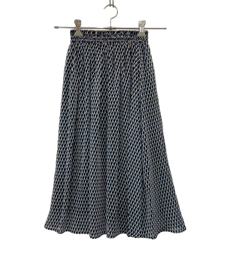 MK MICHEL KLEIN エムケーミッシェルクラン 幾何柄シフォンスカート F1HGV-05140 サイズ36 中古 D4