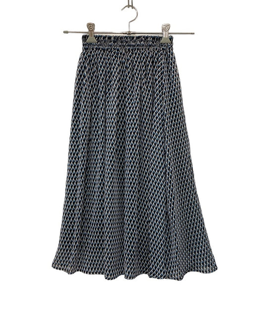 MK MICHEL KLEIN エムケーミッシェルクラン 幾何柄シフォンスカート F1HGV-05140 サイズ36 中古 D4